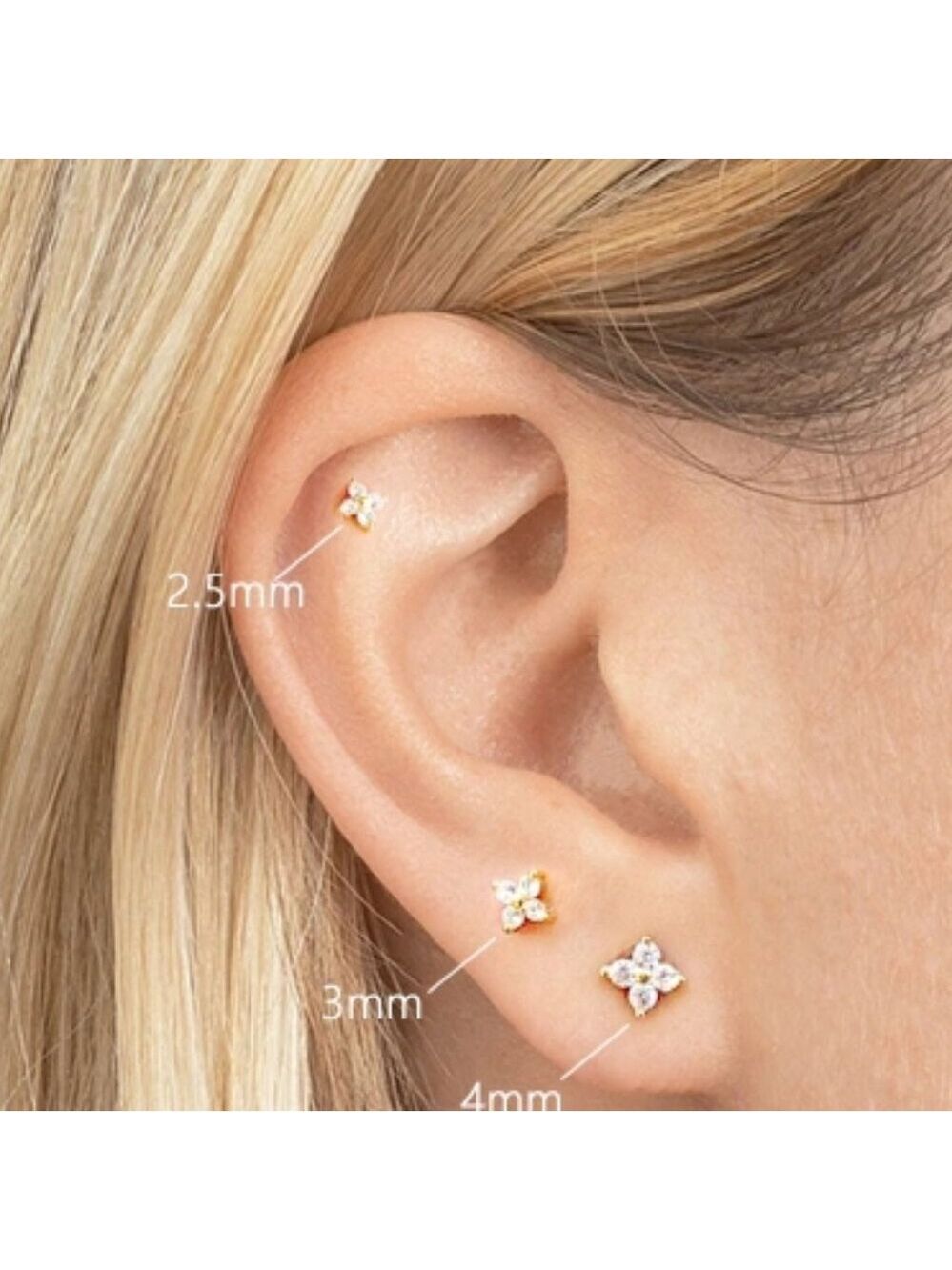 Clover Studs. These earrings are the perfect gift for yourself or your love one - Picture 5 of 6